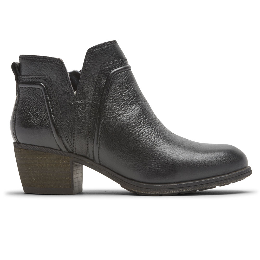 Rockport Singapore Womens Booties - Cobb Hill Anisa V-Cut Black - UO2807415